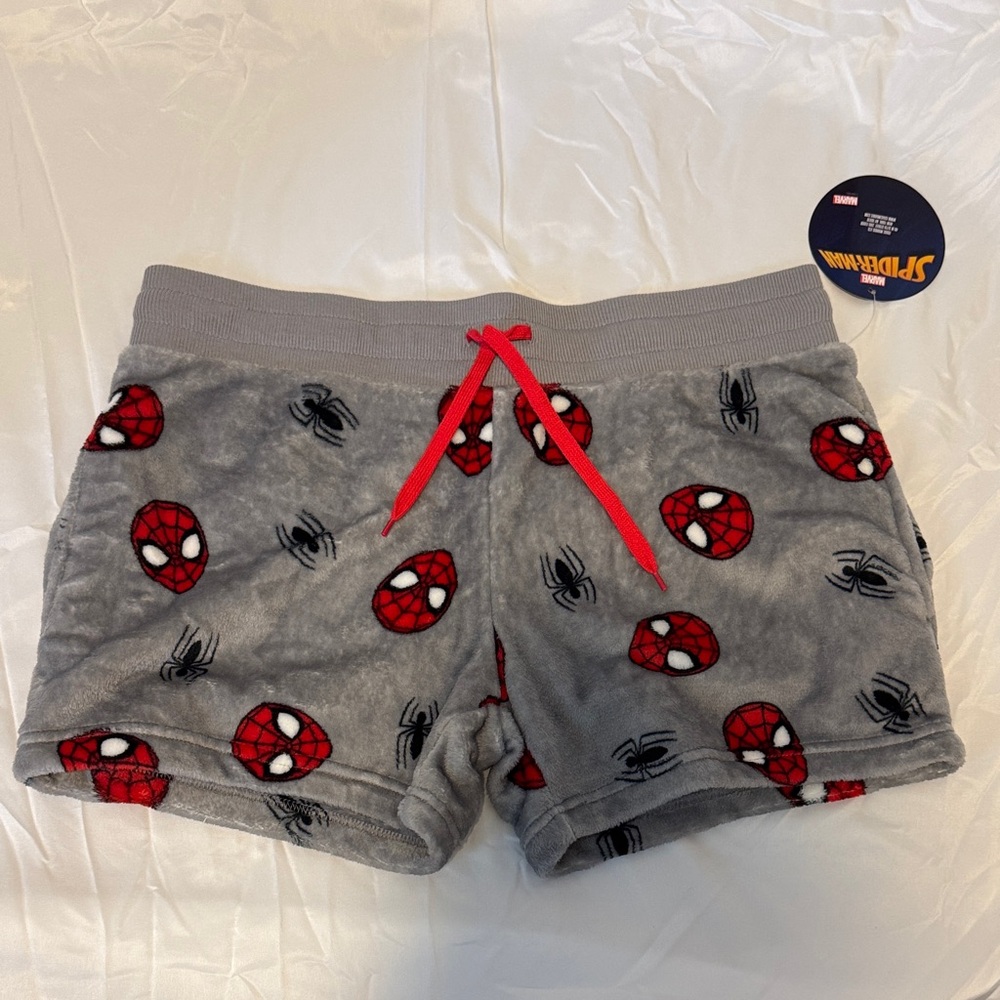 Spiderman Gray Fleece shorts with Red Accents